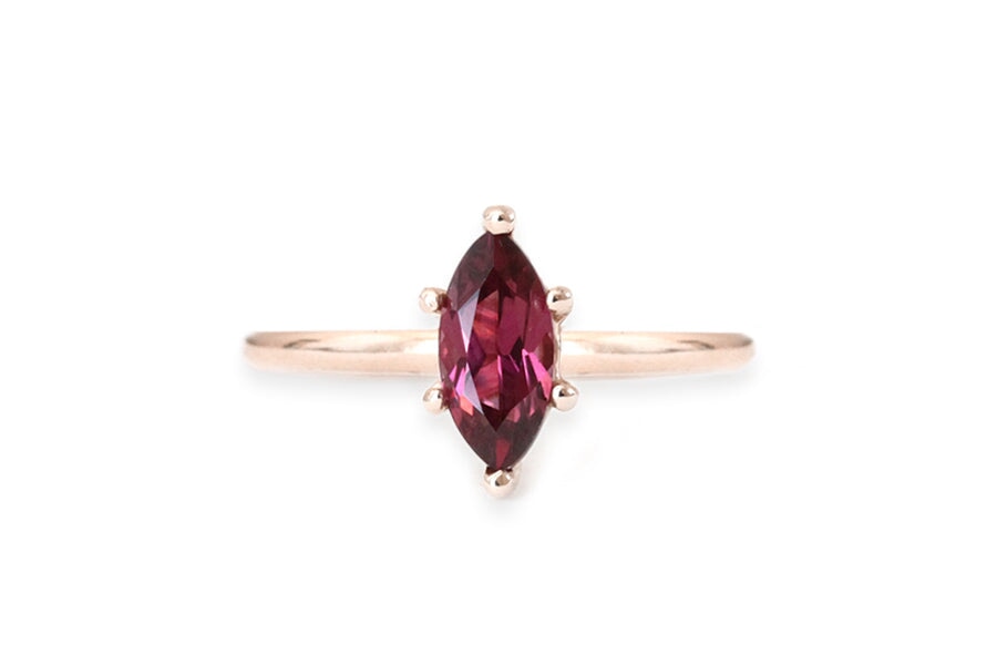 Mia Garnet Marquise Ring Andrea Bonelli 14k Rose Gold