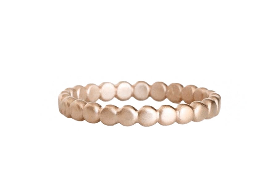 Organic Pebble Band Andrea Bonelli Jewelry 14k Rose Gold