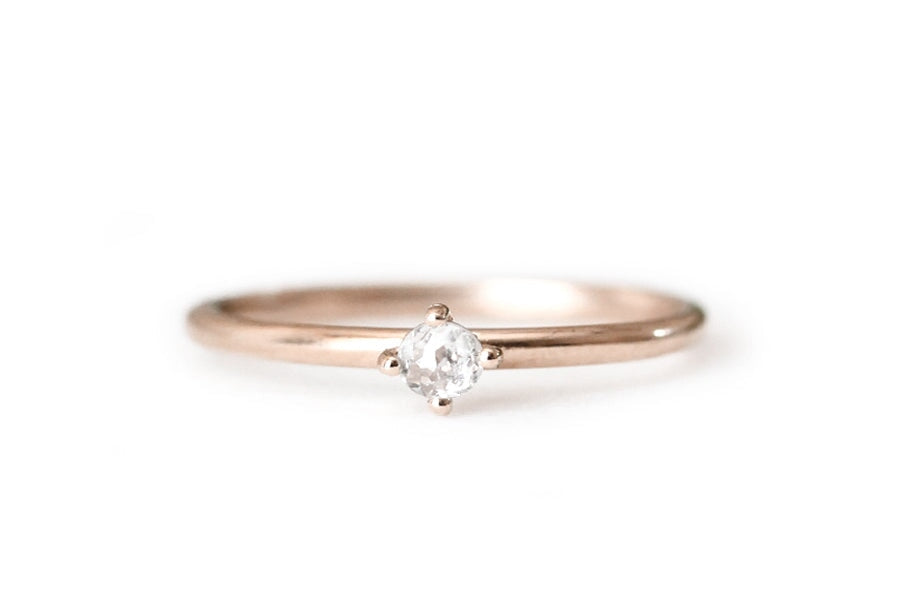 Petit Lola Rose Cut Ice Diamond Ring Andrea Bonelli Jewelry 14k Rose Gold