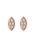Marquise Diamond Leaf Studs Andrea Bonelli Jewelry 14k Rose Gold