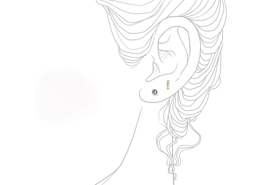 Salt + Pepper Rose Cut Diamond Studs Andrea Bonelli Jewelry 