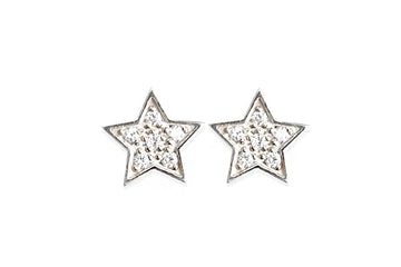 Silver Star Diamond Studs Andrea Bonelli Jewelry Sterling Silver