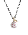 Silver Ruby + Diamond Pebble Necklace Andrea Bonelli 