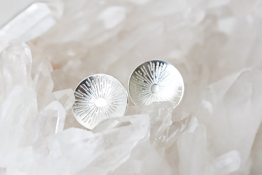 Silver Starburst Studs Andrea Bonelli Jewelry 