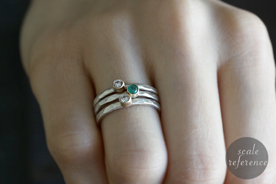 Gemstone and Diamond Stacking Rings Andrea Bonelli Jewelry 