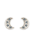 Moon London Blue Topaz Studs Andrea Bonelli Jewelry 14k White Gold