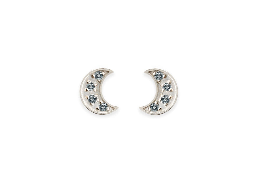 Moon London Blue Topaz Studs Andrea Bonelli Jewelry 14k White Gold