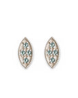 Marquise Aquamarine Leaf Studs Andrea Bonelli Jewelry 14k White Gold