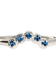 Cinq Blue Sapphire Ring Andrea Bonelli Jewelry 14k White Gold