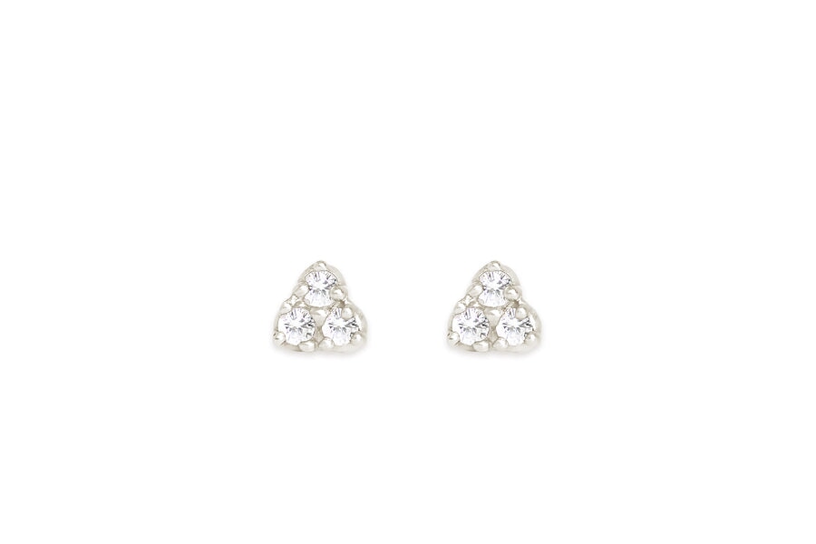 Seedling Diamond Studs Andrea Bonelli Jewelry 14k White Gold