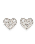 Heart Diamond Studs Andrea Bonelli Jewelry 14k White Gold