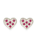 Heart Ruby Studs Andrea Bonelli Jewelry 14k White Gold