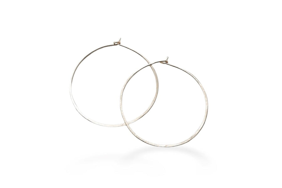 Silver Hammered Hoops 1 inch Andrea Bonelli Jewelry Sterling Silver