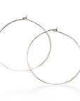 Hammered Hoops 1.5 Inch Andrea Bonelli Jewelry 14k White Gold