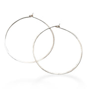 Silver Hammered Hoops 1.5 Inch Andrea Bonelli Jewelry Sterling Silver