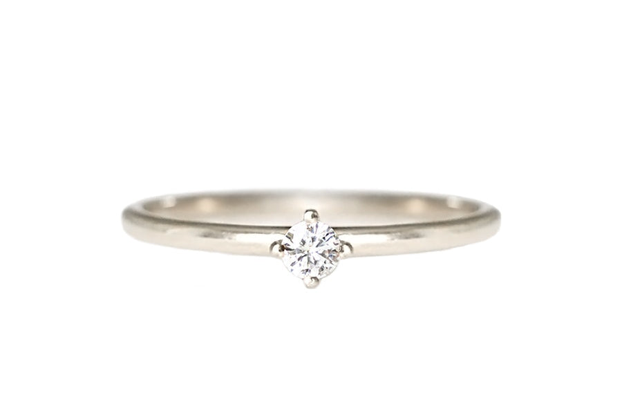 Petit Lola Moissanite Ring Andrea Bonelli Jewelry 14k White Gold