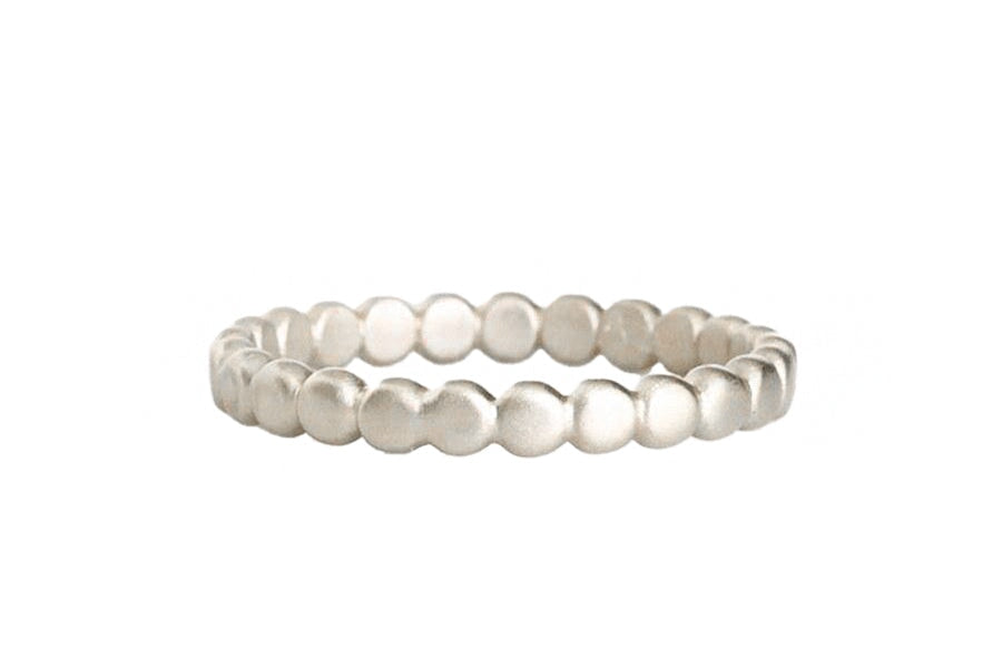 Organic Pebble Band Andrea Bonelli Jewelry 14k White Gold