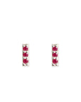 Petite Pave Ruby Bar Studs Andrea Bonelli Jewelry 14k White Gold