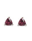 Trillion Garnet Studs Andrea Bonelli Jewelry 14k White Gold