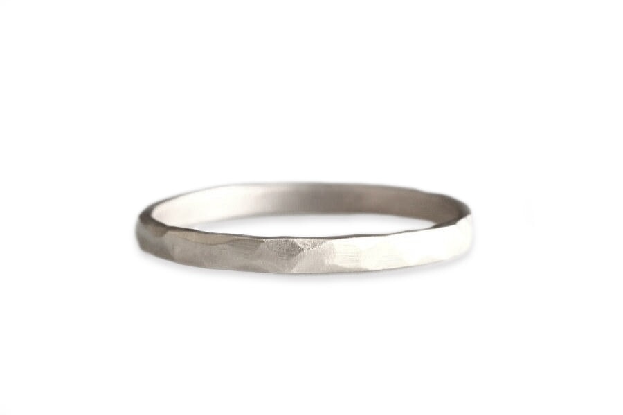 Rustic Carved Band Andrea Bonelli Jewelry 14k White Gold