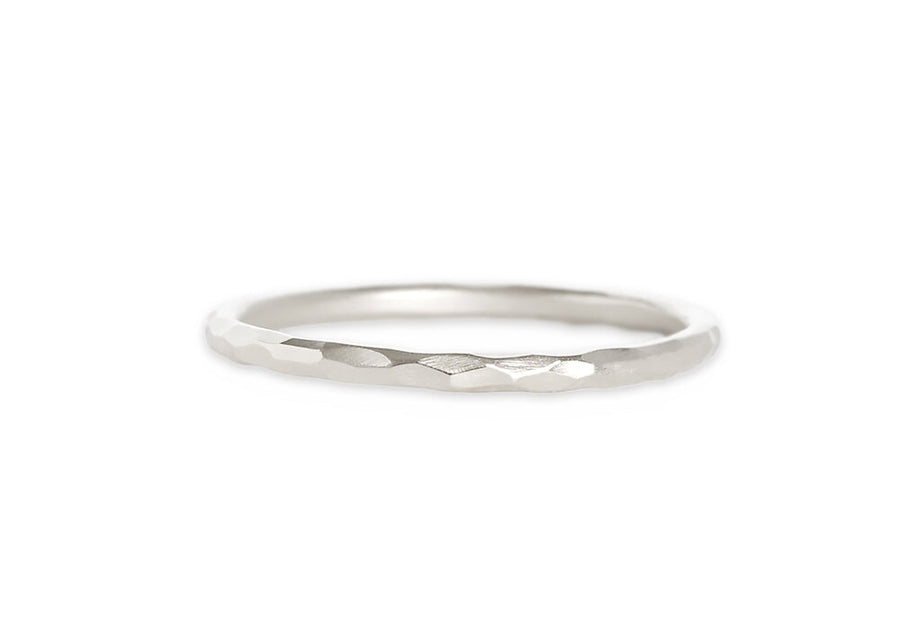 Rustic Carved Ring Andrea Bonelli Jewelry 14k White Gold