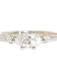 Trine Lab Diamond Ring Andrea Bonelli Jewelry 14k White Gold