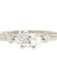 Trine GIA Diamond Ring Andrea Bonelli Jewelry 14k White Gold