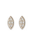 Marquise Diamond Leaf Studs Andrea Bonelli Jewelry 14k White Gold