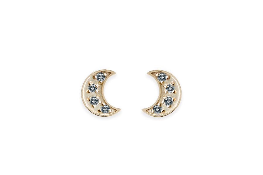 Moon London Blue Topaz Studs Andrea Bonelli Jewelry 14k Yellow Gold