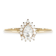 Aura Halo Lab Diamond Ring Andrea Bonelli Jewelry 14k Yellow Gold