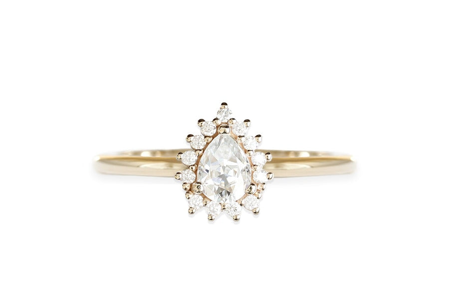 Aura Halo Lab Diamond Ring Andrea Bonelli Jewelry 14k Yellow Gold