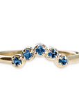 Cinq Blue Sapphire Ring Andrea Bonelli Jewelry 14k Yellow Gold