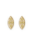 Marquise Citrine Leaf Studs Andrea Bonelli Jewelry 14k Yellow Gold