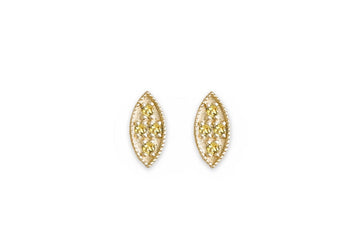 Marquise Citrine Leaf Studs Andrea Bonelli Jewelry 14k Yellow Gold