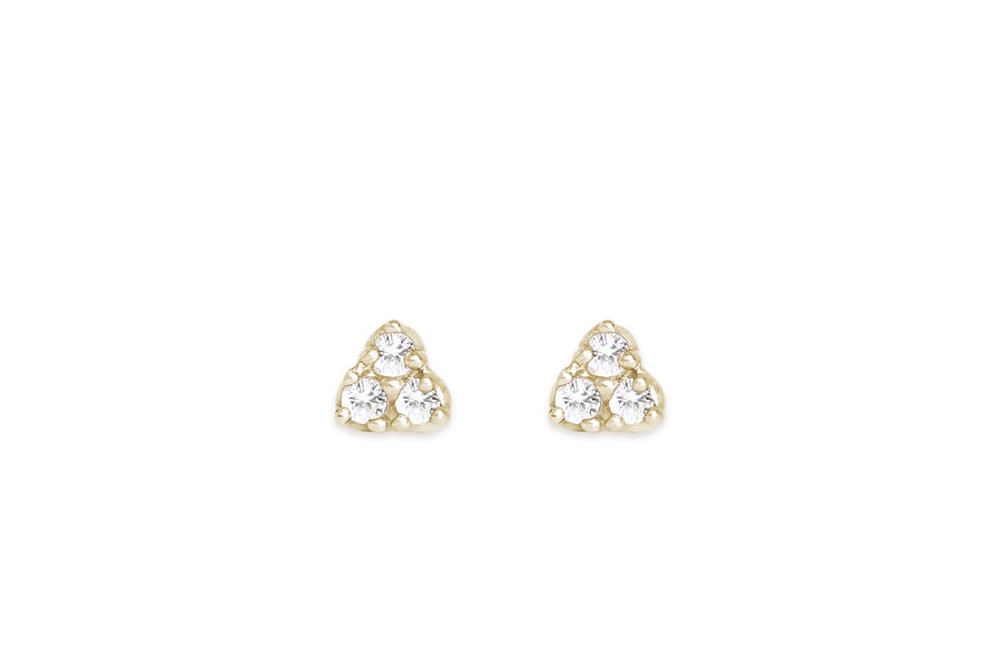 Seedling Diamond Studs Andrea Bonelli Jewelry 14k Yellow Gold