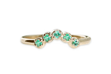 Cinq Emerald Ring Andrea Bonelli 14k Yellow Gold