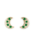 Moon Emerald Studs Andrea Bonelli Jewelry 14k Yellow Gold
