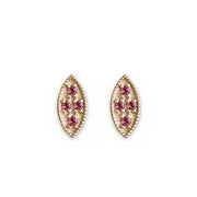 Marquise Garnet Leaf Studs Andrea Bonelli Jewelry 14k Yellow Gold