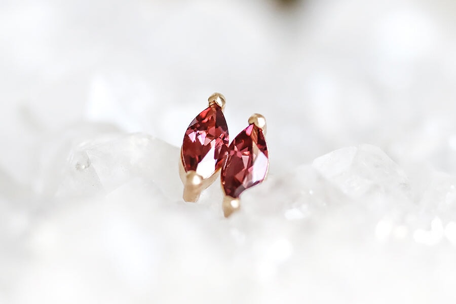 Garnet Marquise Studs Andrea Bonelli Jewelry 