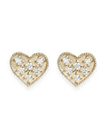 Heart Diamond Studs Andrea Bonelli Jewelry 14k Yellow Gold