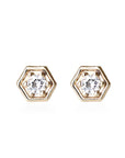 Hexagon Studs Andrea Bonelli Jewelry 14k Yellow Gold