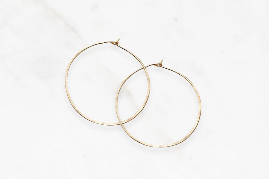 Hammered Hoops 1.5 Inch Andrea Bonelli Jewelry 