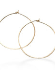 Hammered Hoops 1.5 Inch Andrea Bonelli Jewelry 14k Yellow Gold