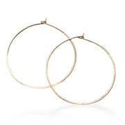 Hammered Hoops 1.5 Inch Andrea Bonelli Jewelry 14k Yellow Gold