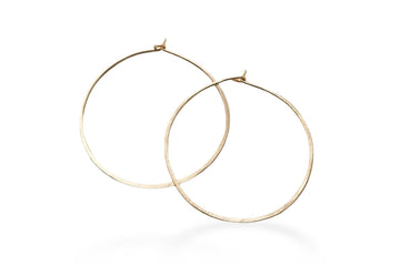 Hammered Hoops 1.5 Inch Andrea Bonelli Jewelry 14k Yellow Gold