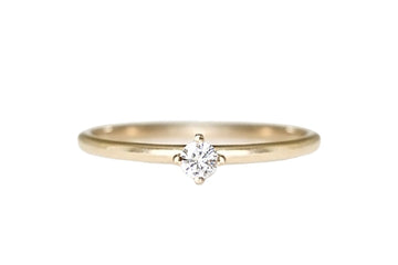 Petit Lola Moissanite Ring Andrea Bonelli Jewelry 14k Yellow Gold