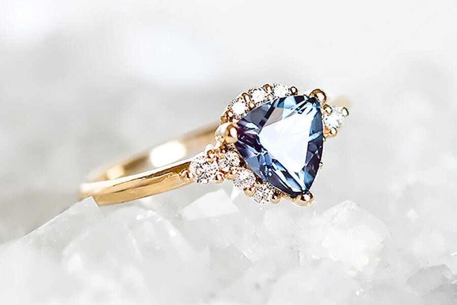 Isobel Halo London Blue Topaz Ring Andrea Bonelli Jewelry 