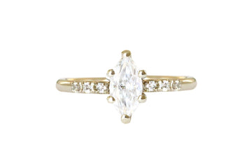 Tryst Marquise Moissanite Ring Andrea Bonelli Jewelry 14k Yellow Gold