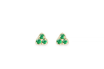 Seedling Emerald Studs Andrea Bonelli Jewelry 14k Yellow Gold