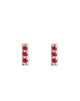 Petite Pave Ruby Bar Studs Andrea Bonelli Jewelry 14k Yellow Gold